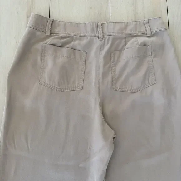 Talbots Flowy Wide Leg Ankle Pants Women’s 16P Beige - Picture 16 of 16